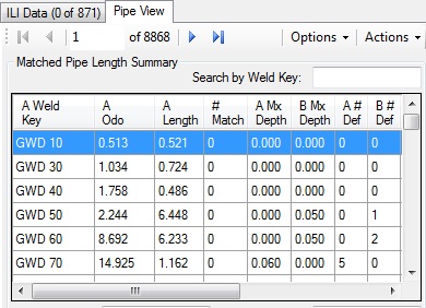 CyloPipe ILI Data Pipe View